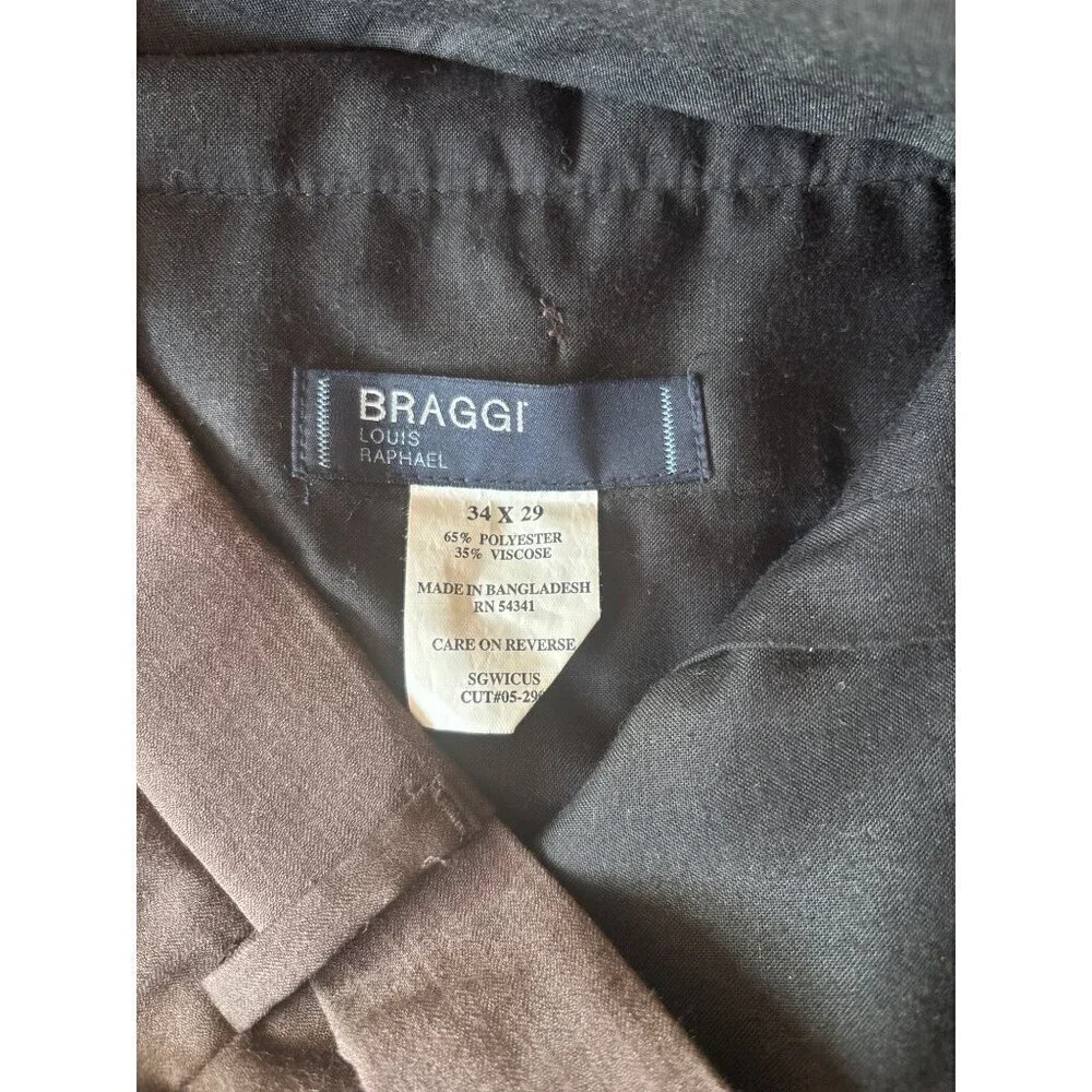 Braggi Louis Raphael Men's Casual Brown Pants - Picture 6 of 6
